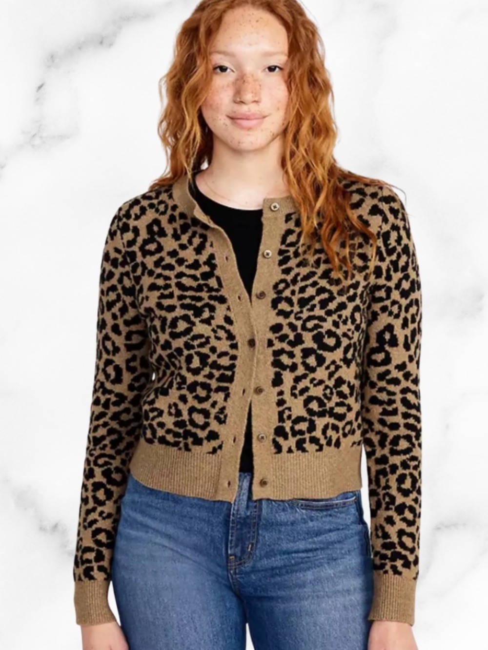 Women's Old Navy Cheetah Print Long Sleeve Cardigan